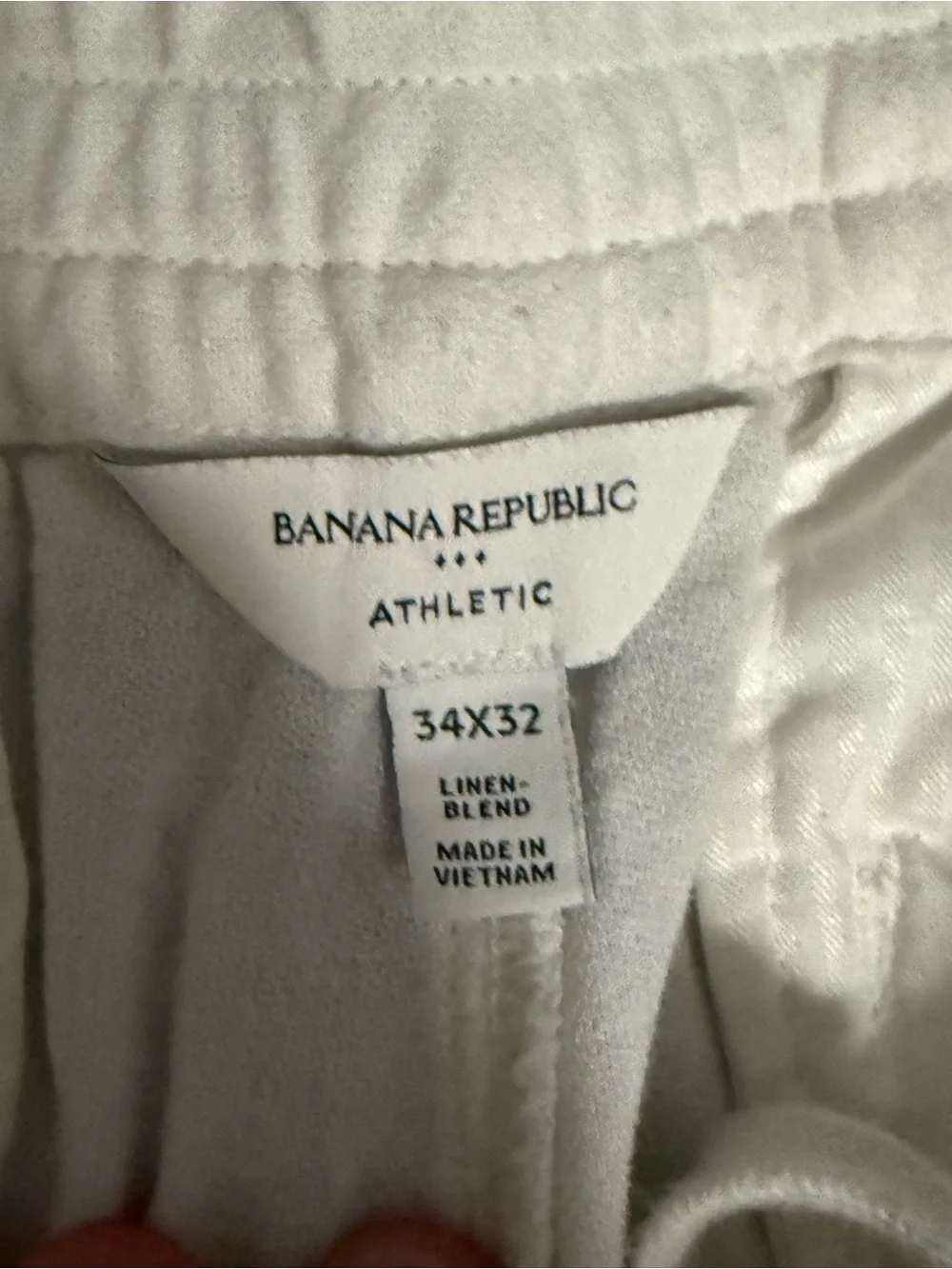 Banana Republic Men's White Linen-Blend Chinos